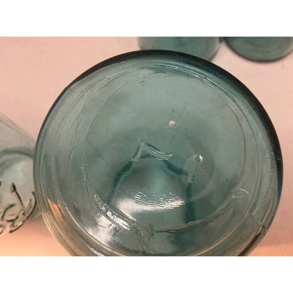 Ball Vintage Mason Jars Set of 4 Aqua Blue Glass Perfect Mason Quart Farmhouse